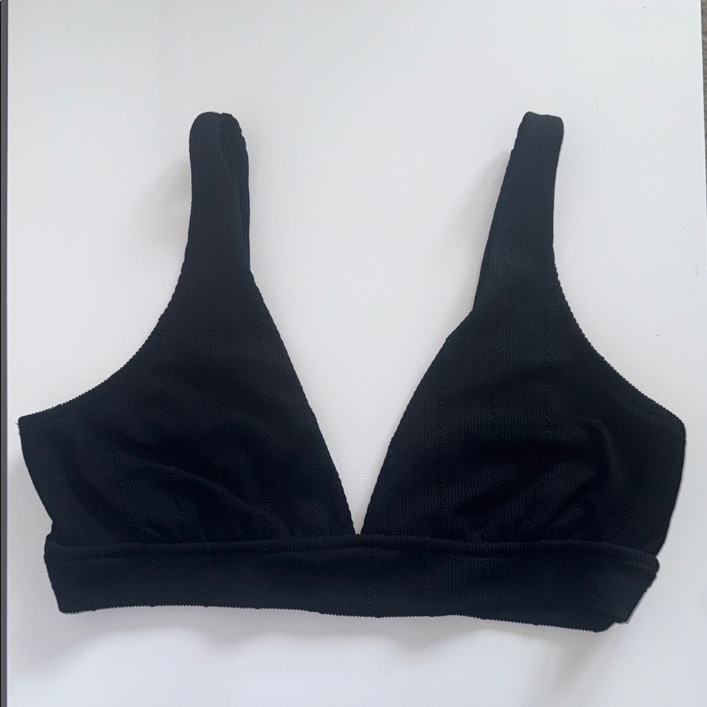 aerie Black Triangle Bikini Top